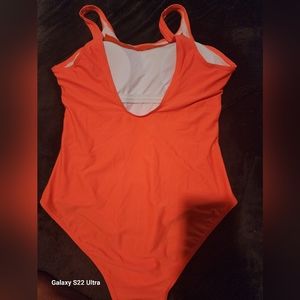 Orange one peice swimsuit